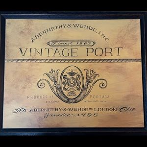 Framed Vintage Port wall decor